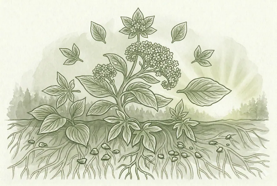 Botanical illustration of climbing vines representing movement and exercise